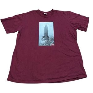 Supreme S14 Mike Kelley Empire State Building Shirt XL Burgundy Streetwear Hype